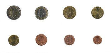 Coins set Luxembourg set of 2002 UNC euro coins (8 pieces)