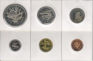 Barbados Set of 6 1974 UNC coins