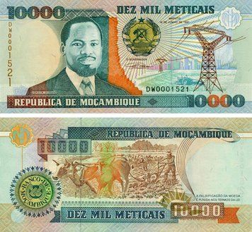Banknote Mozambique 10,000 Meticals 1991 UNC (P137)