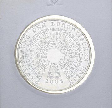 Монета Німеччина 10 ЄВРО 2004 &laquo;Розширення Євросоюзу&raquo; Срібло UNC М10887 фото