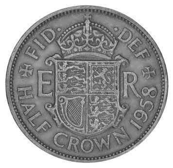 Монета Великобританія 1/2 крони 1958 F-VF Half Crown М18195 фото