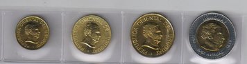 Uruguay set of 4 coins 2000-2008 UNC