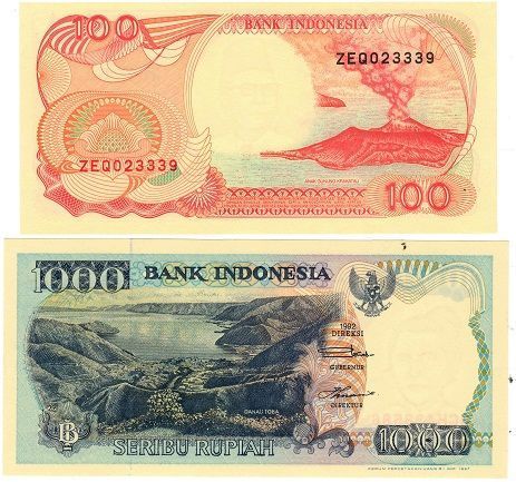Індонезія набір з 2 банкнот 1992 UNC Б03883 фото