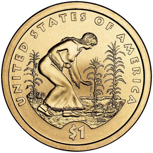 Coin USA 1 dollar 2009 D UNC Sacagawea Native American Crop Planting (KM # 467)