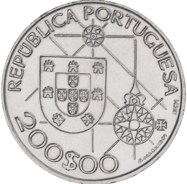 Португалія 200 ескудо 1991 &laquo;Новий світ - Америка&raquo; AU-UNC (KM#660) М09759 фото