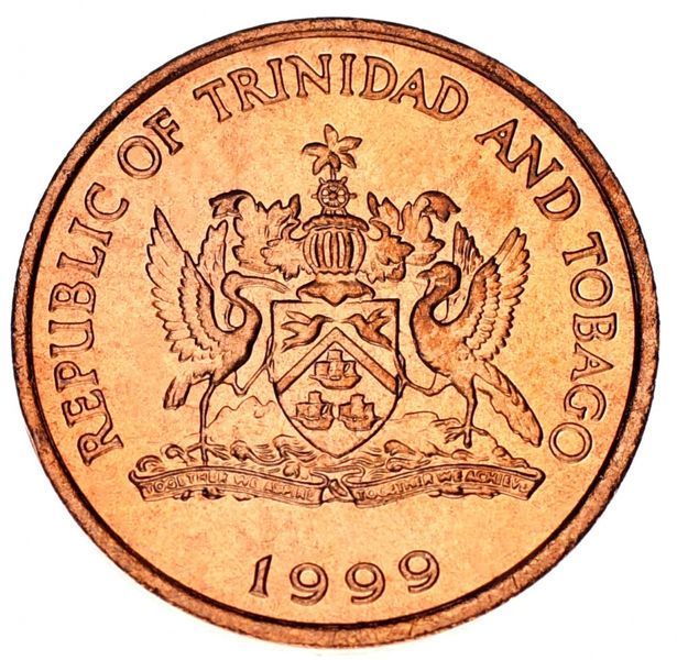 Тринидад и Тобаго 1 цент 1999 AU-UNC Птица М12508 фото
