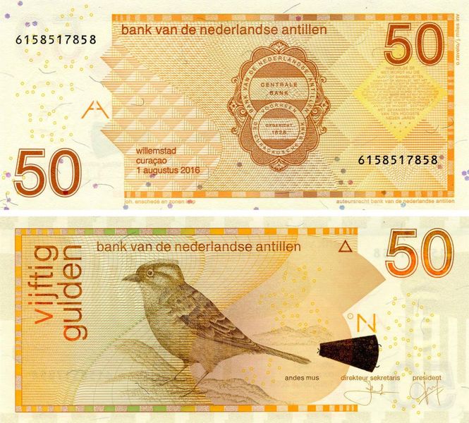 Netherlands Antilles 50 guilders 2016 UNC Bird - Sparrow (P30h)