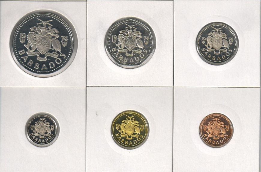 Barbados Set of 6 1974 UNC coins