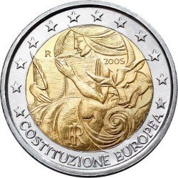 Италия 2 евро 2005 «Европейская Конституция» UNC (KM#245) М00169 фото