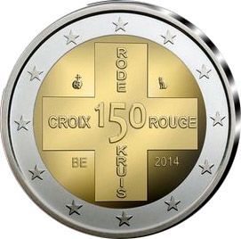 Belgium 2 euro 2014 "Red Cross" UNC