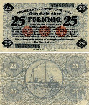 Banknote Germany Notgeld 25 pfennig F-VF Cologne