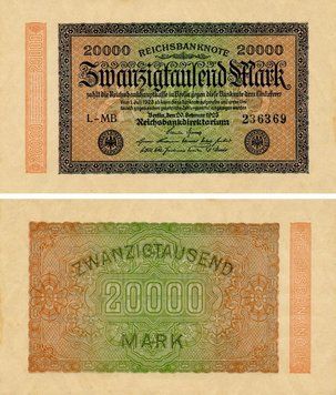 Banknote Germany 20000 marks 1923 AU-UNC L-MB (P85)