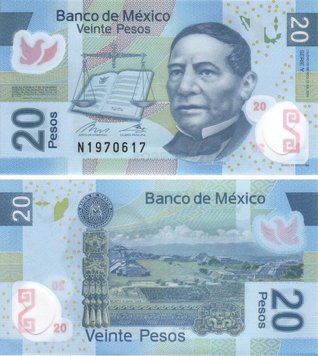 Mexico 20 pesos 2016 Polymer UNC (P122new)