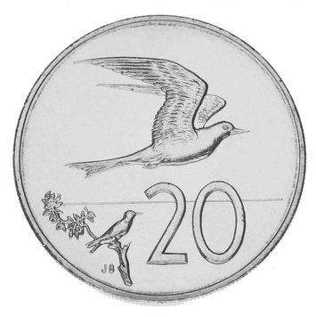 Монета Острови Кука 20 центів 1 992 AU-UNC Птах М15276 фото