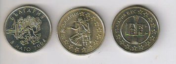 Болгарія набір з 3 монет 2004-2007 UNC М00069 фото