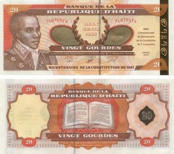 Гаїті 20 гурдів 2001 UNC Пам'ятна 200 років Конституції (P271) Б09620 фото