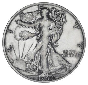 Монета США 50 центів (халф) 1944 Срібло F-VF Крокуюча Свобода Орел (Ag 900, 12,5 грам) М19906 фото