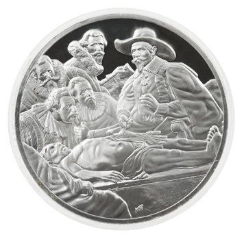 Медаль США Пам'ятна медаль 1972-1976 Срібло Proof Рембрандт - Урок анатомії професора Тульпа (Ag 925, 67 грам) М21288 фото