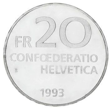 Монета Швейцарія 20 франків 1993 Срібло UNC 500 років від дня народження Парацельса М17839 фото