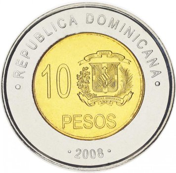 Dominican Republic 10 pesos 2008-2010 UNC