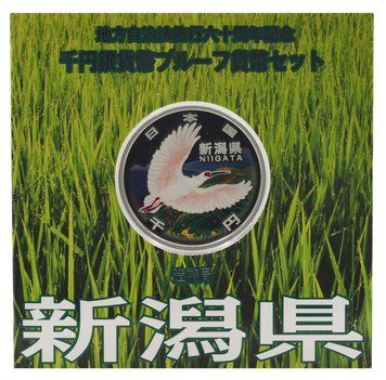 Coin Japan 1000 Yen 2009 Silver Proof Prefectures &ndash; Niigata in souvenir packaging with stamps (Ag 999, 31.1 grams)