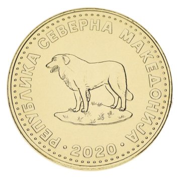 Macedonia 1 denar 2016 UNC Dog - Shepherd