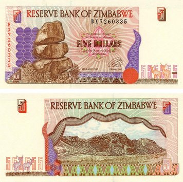 Zimbabwe 5 Dollars 1997 UNC (P5)