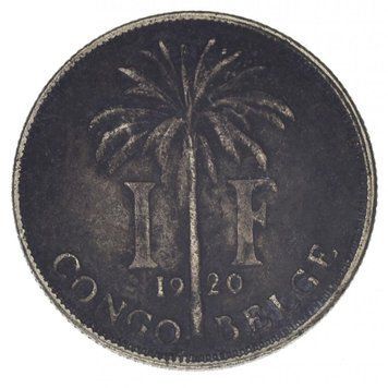 Конго Бельгійське 1 франк 1920 G-VG М14965 фото