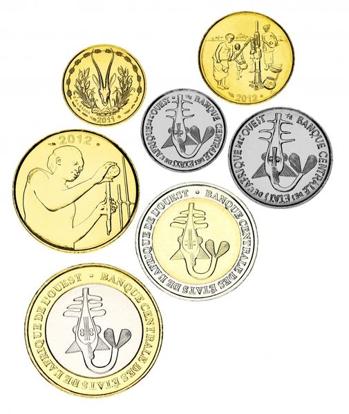 West Africa set of 7 coins 2004-2013 UNC 5, 10, 25, 50, 100, 200, 500 francs