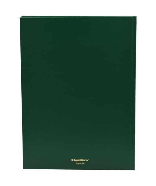 Stamp album (classer) 16 pages (8 white sheets) BASIC green Leuchtturm