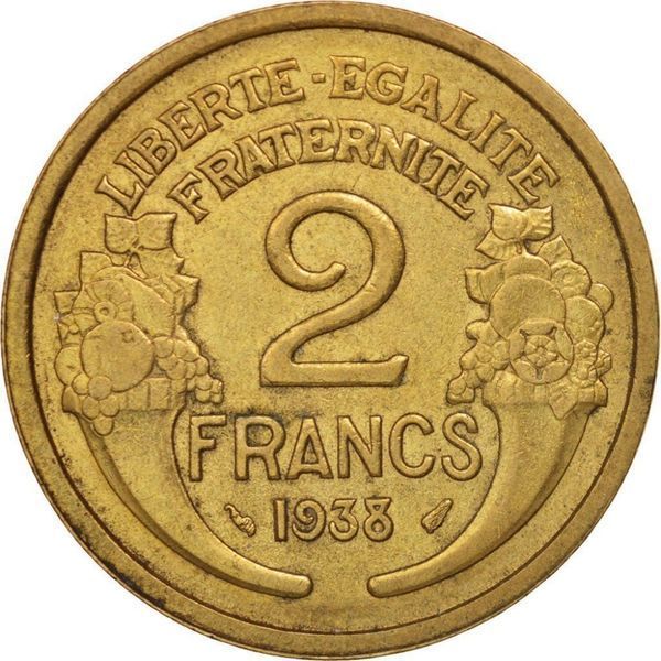 Франція 2 франка 1932-1940 VF (KM#886) М08903 фото