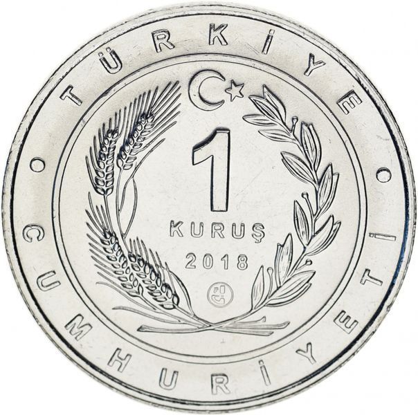 Coin Turkey 1 kurush 2018 UNC "Birds of Turkey - Turach"