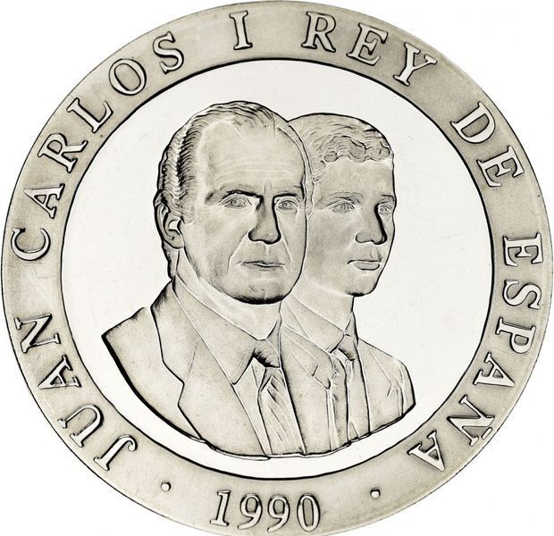 Монета Іспанія 2000 песет 1990 Срібло UNC Олімпійські ігри в Барселоні в 1992 році Баскська пелота (KM#867) М12177 фото