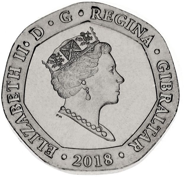 Coin Gibraltar 20 pence 2018 UNC (KMnew)