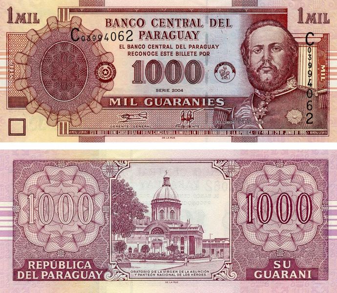 Paraguay 1000 Guarani 2004 UNC (P222)