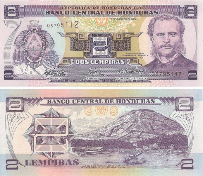 Honduras 2 lempires 2004 UNC (P80Ae)