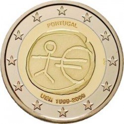 Portugal 2 euro 2009 "10 years of union" UNC (KM # 785)