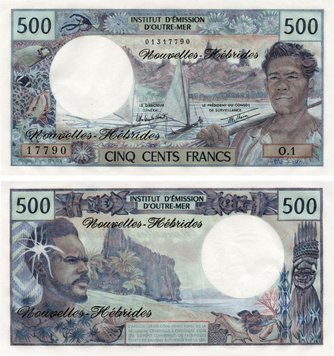 New Hebrides 500 Francs 1970-1980 UNC (P19)