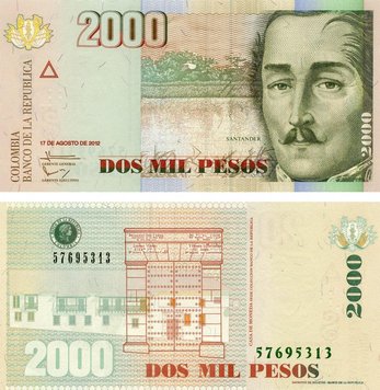 Colombia 2000 Pesos 2012 UNC (P457)