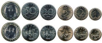 Болгарія набір з 6 монет 1999-2002 UNC М00070 фото