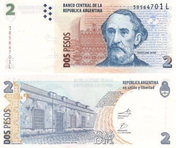 Argentina 2 pesos 2002 UNC (P352)