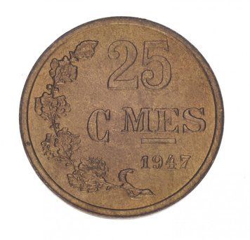 Coin Luxembourg 25 centime 1947 F-VF