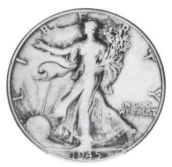 Монета США 50 центів (халф) 1945 Срібло F-VF Крокуюча Свобода Орел (Ag 900, 12,5 грам) М19907 фото