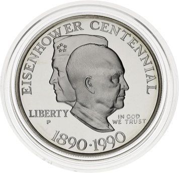 Coin USA 1 dollar 1986 Silver P Proof 100th Anniversary of D. Eisenhower's Birth (KM # 227)