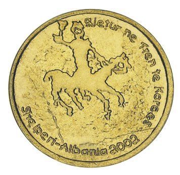Албания 20 лек 2002 UNC Первобытное искусство М23018 фото