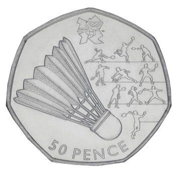 Монета Великобританія 50 пенсів 2011 UNC XXX Літні Олімпійські ігри 2012 у Лондоні - Бадмінтон М20914 фото