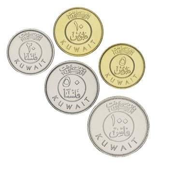 Kuwait set of 5 coins 2012 UNC 5, 10, 20, 50, 100 fils