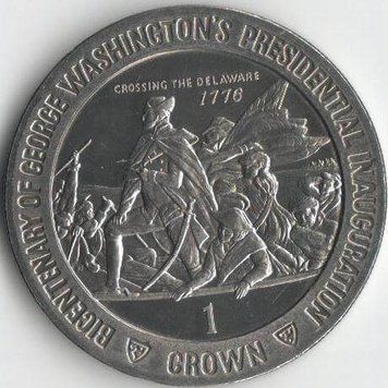 Coin Isle of Man 1 crown 1989 UNC George Washington Variety 1 (KM#246)