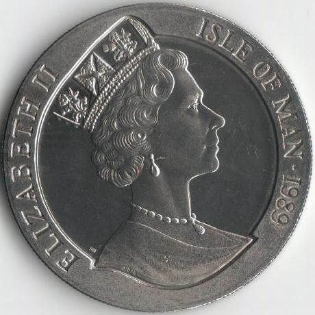 Coin Isle of Man 1 crown 1989 "George Washington" UNC Variety 1 (KM # 246)