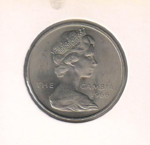 Монета Гамбія 2 шилінги 1966 &laquo;Буйвол&raquo; VF (KM#5) М04680 фото